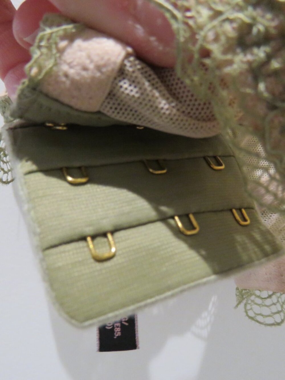 VICTORIA'S SECRET Very Sexy High Neck Lace Up Sage Green Lace Bralette XL Fairy - Picture 12 of 13